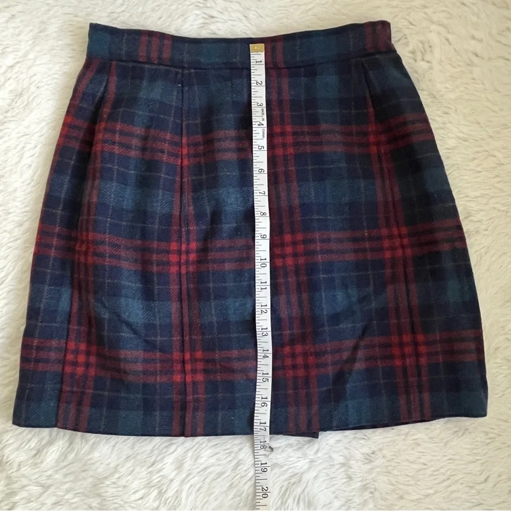 VINTAGE (1996) GAP Blue and Red Plaid Wool Mini Skirt - Picture 9 of 9
